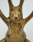 Vintage Brass Rabbit Candleholders-A Pair