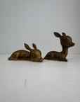 Vintage Brass Resting Deer Pair