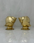 Vintage Brass Shell Bookends-A Pair