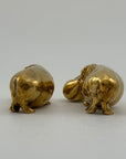 Vintage Brass “House Hippos” – Pair of Brass Figurines