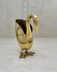 Vintage Brass Duck Planter
