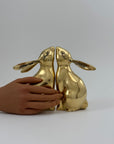 Pair of Vintage Brass Moon-Gazing Bunny Bookends