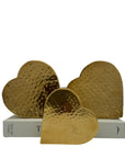 Vintage Brass Hammered Heart Shaped Vases/Planters- A Set of Three by Hosley