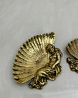 Vintage Brass Feminine Decor Italian Trinket Dish-A Pair