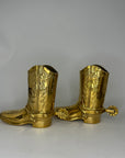 Vintage Brass Cowboy Boots