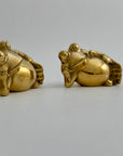 Vintage Brass Relaxing Frogs- A Pair