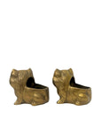 Vintage Brass Cat Planter Pair