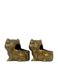 Vintage Brass Cat Planter Pair
