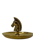 Vintage Brass Horse Head Trinket Dish – Equestrian Vanity or Desk Catchall