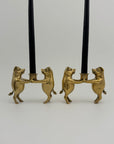 Vintage Brass Pig Candleholders-A Pair