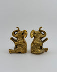 Vintage Brass Elephants Bookends-A Pair
