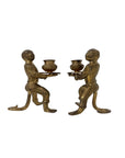 Vintage Brass Monkey Candleholders – Taper Holders, Pair