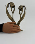 Vintage Brass Flower Candlestick Holder