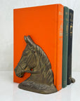 Vintage Brass Horse Head Bookends – Equestrian Mid-Century Set