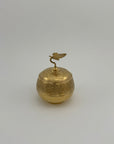 Vintage Brass Trinket Bowl with Butterfly Lid and Floral Etchings
