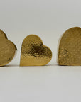 Vintage Brass Hammered Heart Shaped Vases/Planters- A Set of Three by Hosley
