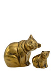 Vintage Brass Mama Bear with Cub- Two Piece Set