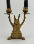 Vintage Brass Rabbit Candleholders-A Pair