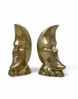 Vintage Brass “Man in the Moon” Figurines – Set of 2