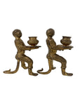 Vintage Brass Monkey Candleholders – Taper Holders, Pair