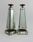 Pair of Vintage Maitland-Smith Mirrored Obelisk Candlesticks