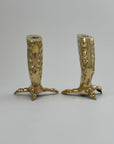 Pair of Vintage Brass Eagle Talon Candlesticks