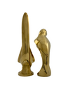 Large Vintage Brass Parrots-A Pair
