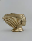 Rare Vintage Dolbi Cashier Brass Woman Head Sculpture – Flowing Hair Bust, 10 lbs