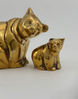 Vintage Brass Mama Bear with Cub- Two Piece Set