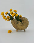 Vintage Brass Shell Stash Pot/Planter