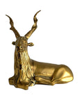 Vintage Brass Antelope with Spiral Horns