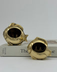 Pair of Vintage Brass Fish Ashtrays – His & Hers– Mid Century Modern Hollywood Regency Coastal Decor