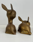 Vintage Brass Resting Deer Pair