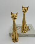 Slim MCM Vintage Brass Cats-A Pair