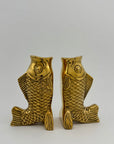 Vintage Brass Fish Vases-A Pair