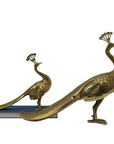 Vintage Brass Peacocks