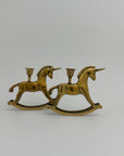 Vintage Brass Unicorn Candleholders-A Pair