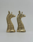 Vintage Brass Giraffe Pair – 7.25” Tall – Elegant Safari Sculptures
