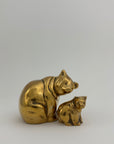 Vintage Brass Mama Bear with Cub- Two Piece Set