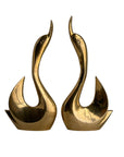 Vintage Modernist Brass Swan Pair – Sculptural Mid-Century Elegance
