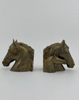 Vintage Brass Horse Head Mother and Foal Bookends-A Pair