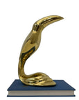 Vintage Modernist Brass Toucan Sculpture – Mid-Century Art Deco Style| 1 Foot Tall