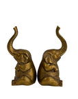 Vintage Brass Sitting Elephant Pair