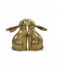 Pair of Vintage Brass Moon-Gazing Bunny Bookends