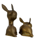 Vintage Brass Resting Deer Pair
