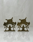 Vintage Brass Firemen Helmet Bookends-A Pair