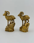 Vintage Brass Mountain Rams-A Pair