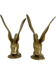 Vintage Brass Wings Up Bird Pair