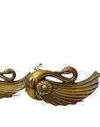 Pair of Vintage Brass Swan Wall Pockets / Hanging Holders