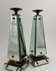 Pair of Vintage Maitland-Smith Mirrored Obelisk Candlesticks